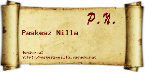 Paskesz Nilla névjegykártya